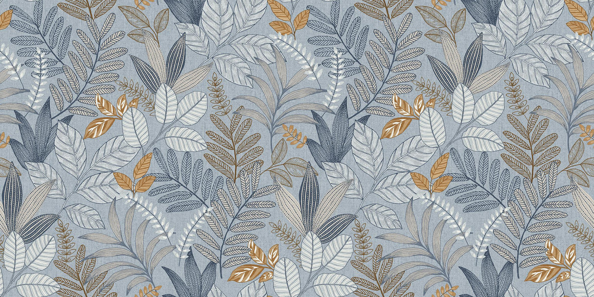 Veer Decor Allure Foliage Blue Wallpaper