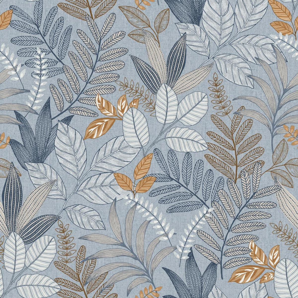 Veer Decor Allure Foliage Blue Wallpaper