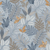 Veer Decor Allure Foliage Blue Wallpaper