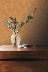 Veer Decor Pampas Plain Brushed Texture Apricot Orange Wallpaper