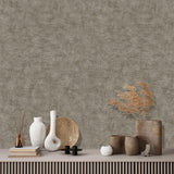 Veer Decor Pampas Plain Brushed Texture Antracite Wallpaper