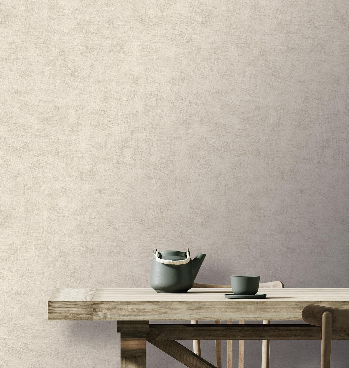 Veer Decor Pampas Plain Brushed Texture Light Grey Wallpaper