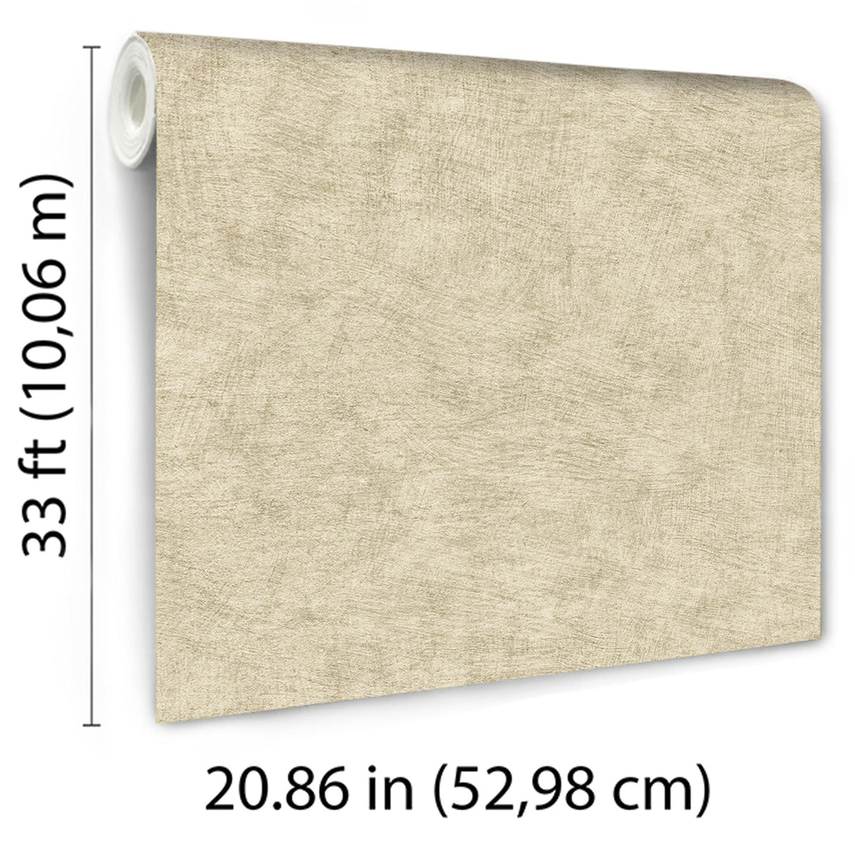 Veer Decor Pampas Plain Brushed Texture Warm Beige Wallpaper