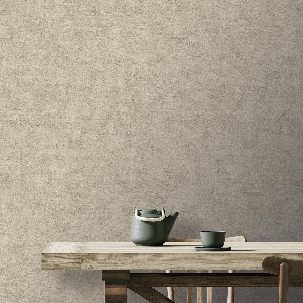Veer Decor Pampas Plain Brushed Texture Taupe Wallpaper