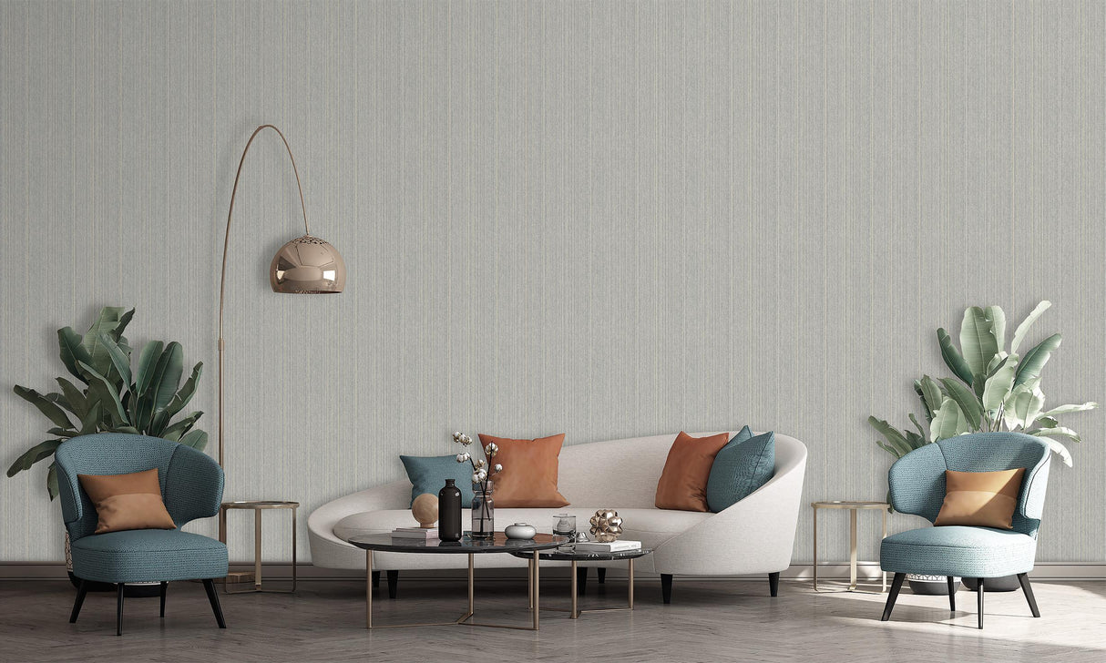 Veer Decor Rope Plain Texture Blue Beige Wallpaper