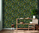 Veer Decor Castanum Bloom Midnight Blue Wallpaper