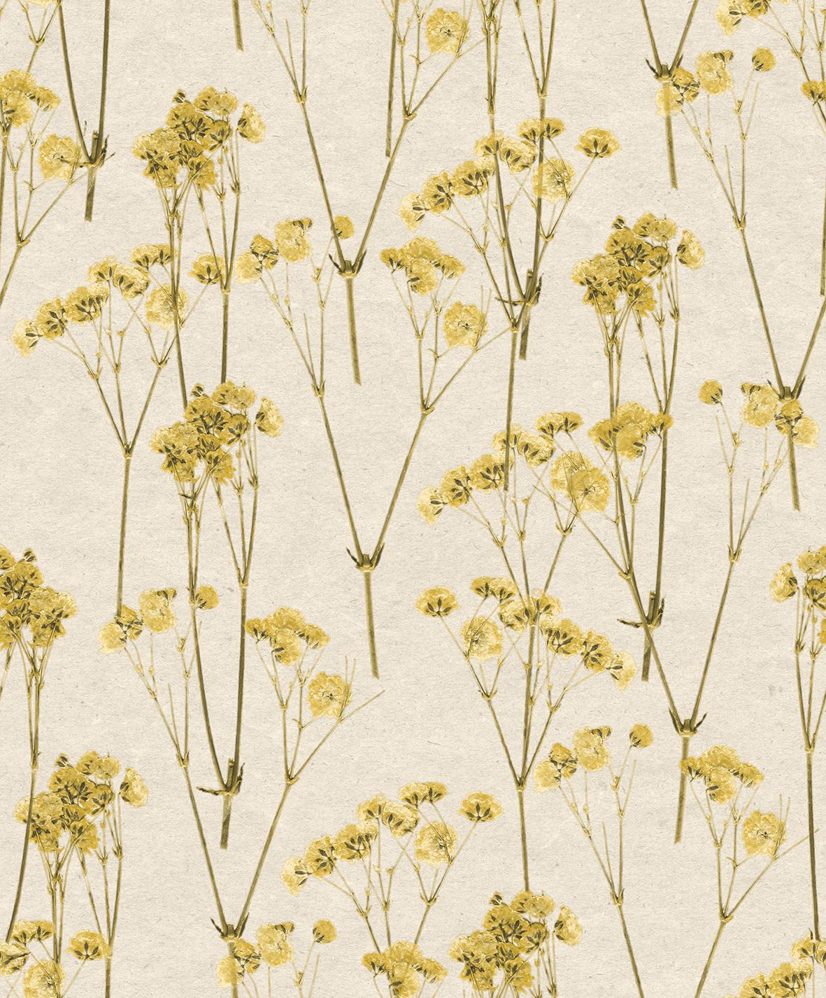 Veer Decor Spry Flower Sunset Yellow Wallpaper