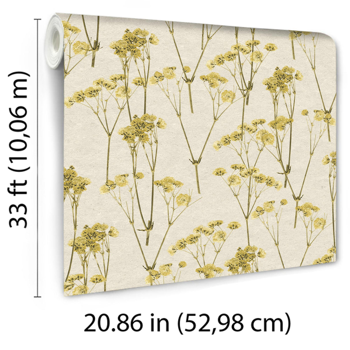 Veer Decor Spry Flower Sunset Yellow Wallpaper