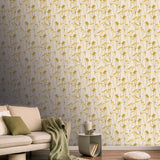 Veer Decor Spry Flower Sunset Yellow Wallpaper