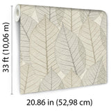 Veer Decor Leaf Lace Cream Wallpaper