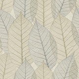 Veer Decor Leaf Lace Blue Beige Wallpaper