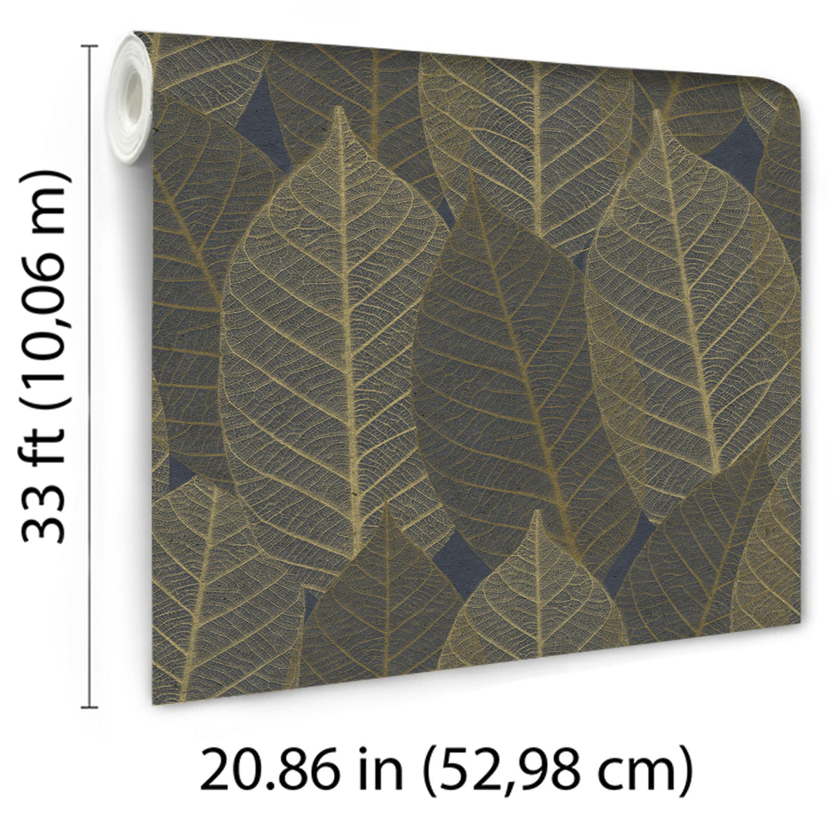 Veer Decor Leaf Lace Midnight Blue Wallpaper