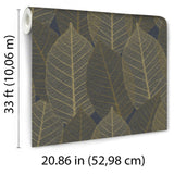 Veer Decor Leaf Lace Midnight Blue Wallpaper