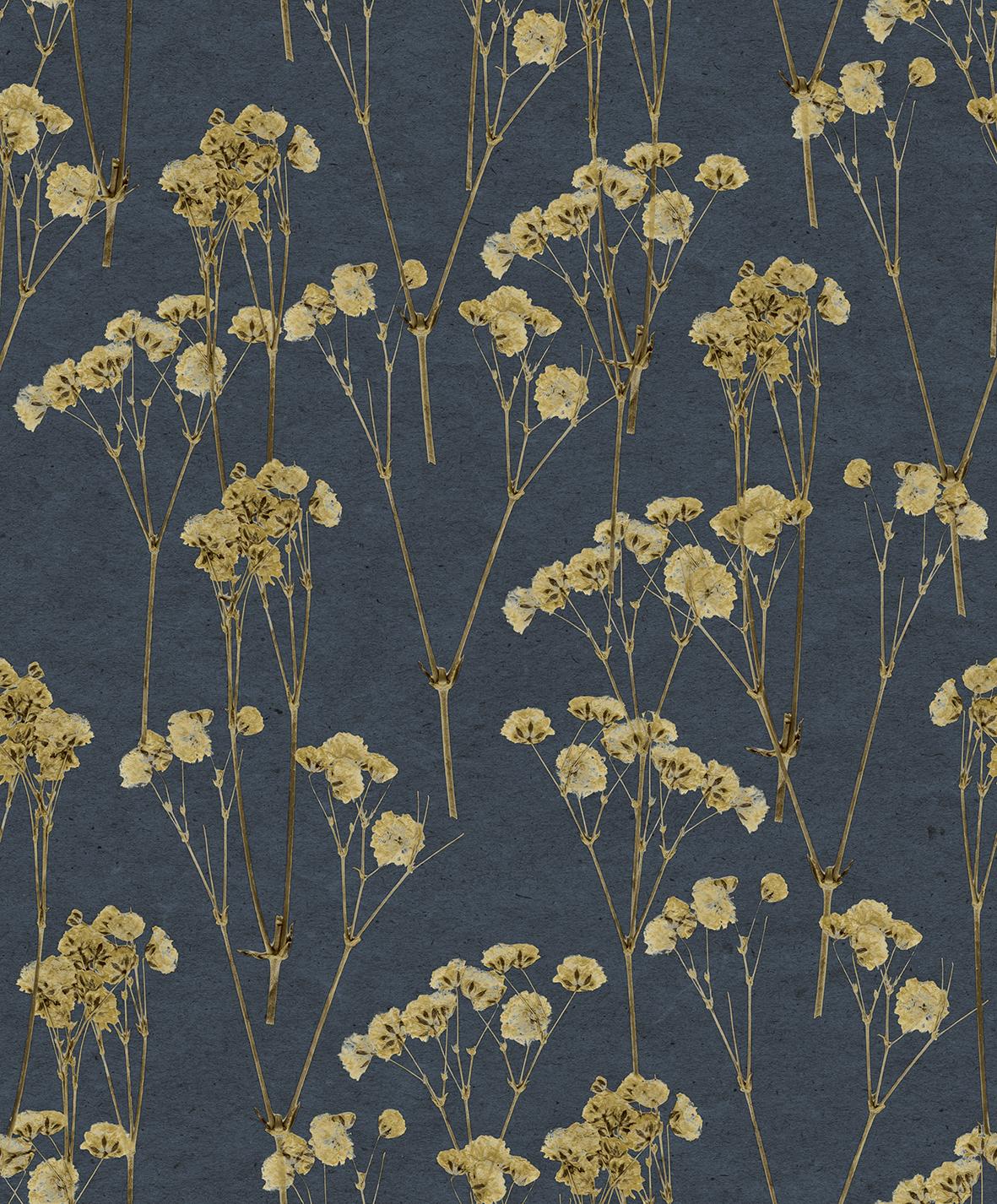 Veer Decor Spry Flower Midnight Navy Wallpaper
