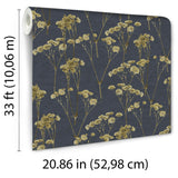 Veer Decor Spry Flower Midnight Navy Wallpaper