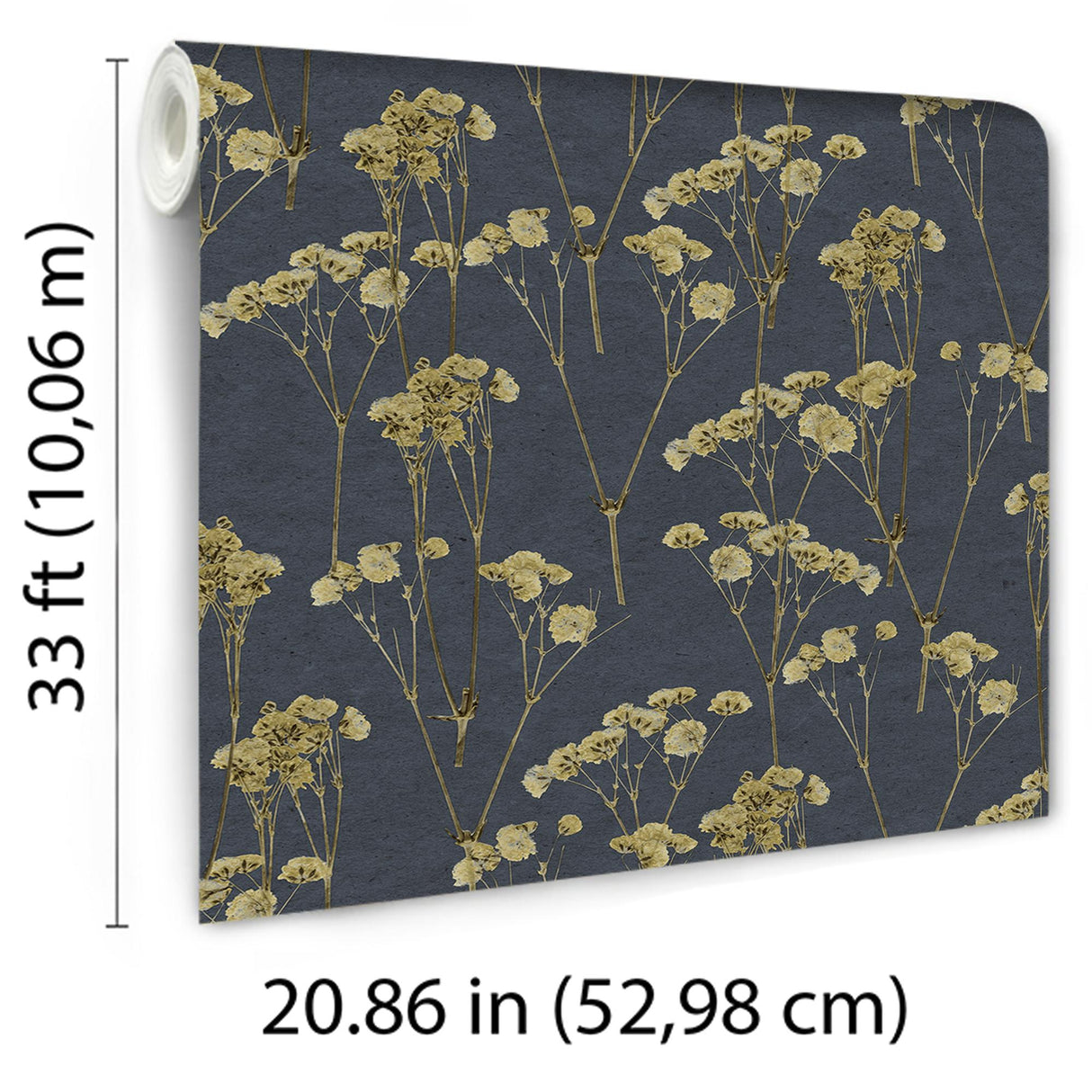 Veer Decor Spry Flower Midnight Navy Wallpaper