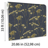 Veer Decor Spry Flower Midnight Navy Wallpaper