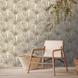 Veer Decor Palm Cream Wallpaper