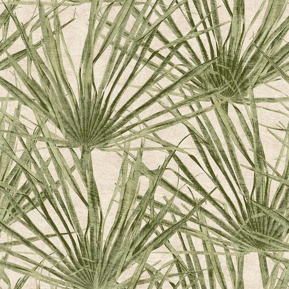 Veer Decor Palm Turtle Green Wallpaper
