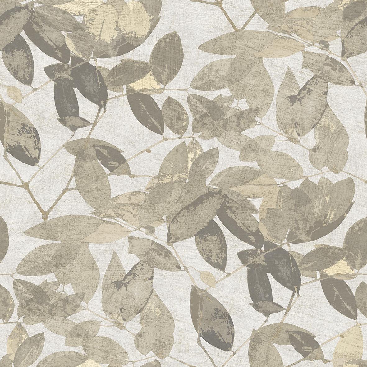 Veer Decor Beech Leaves Warm Taupe Wallpaper