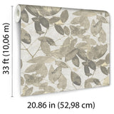 Veer Decor Beech Leaves Warm Taupe Wallpaper