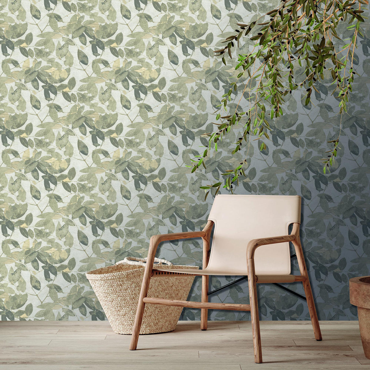 Veer Decor Beech Leaves Warm Taupe Wallpaper