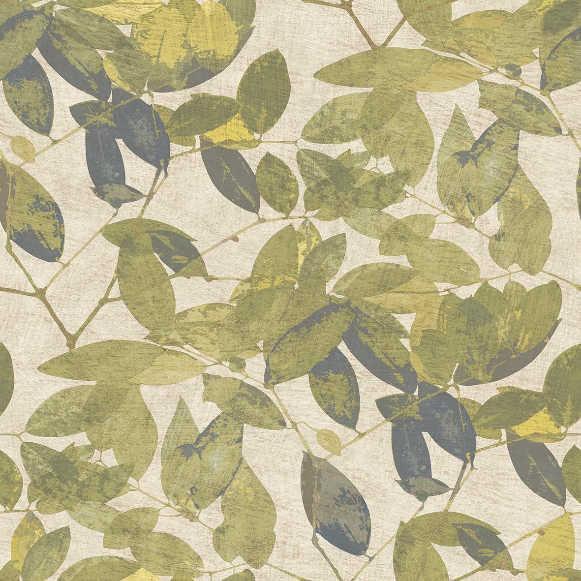 Veer Decor Beech Leaves Golden Green Wallpaper