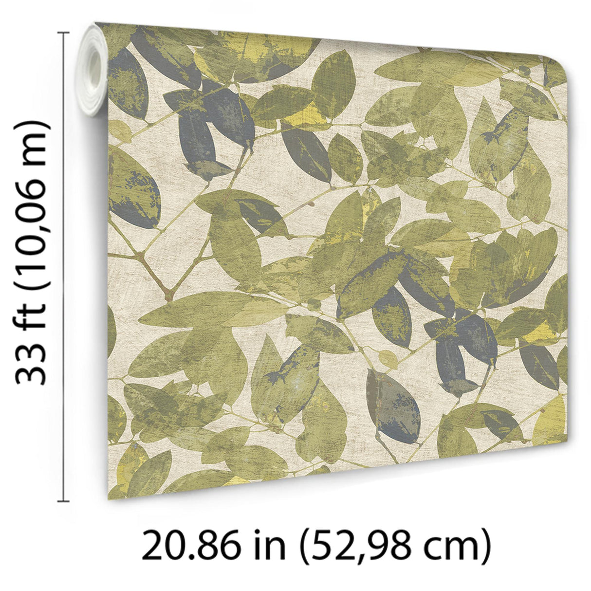 Veer Decor Beech Leaves Golden Green Wallpaper
