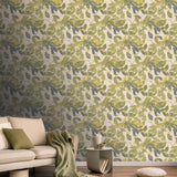 Veer Decor Beech Leaves Golden Green Wallpaper
