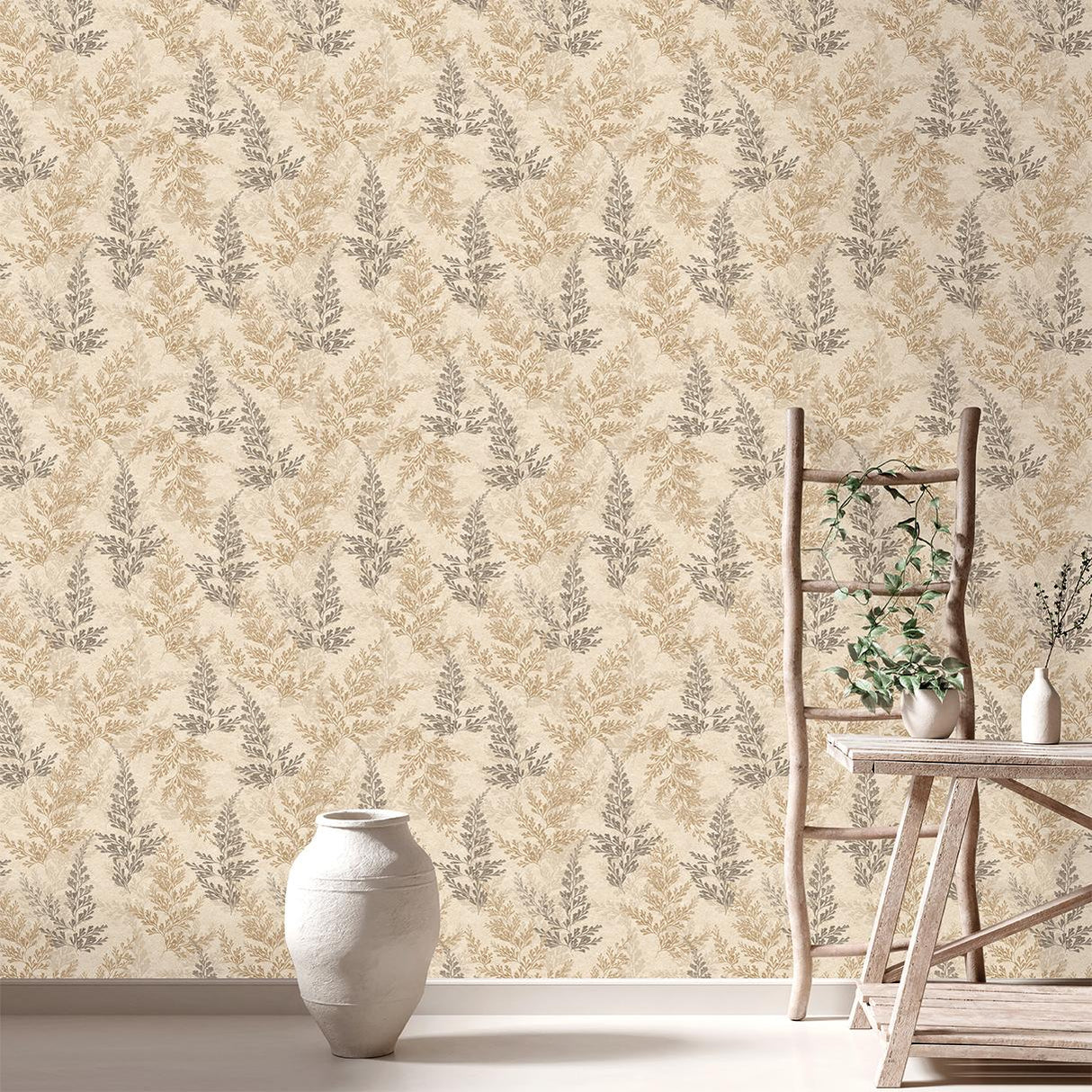 Veer Decor Wild Herbs Warm Beige Wallpaper