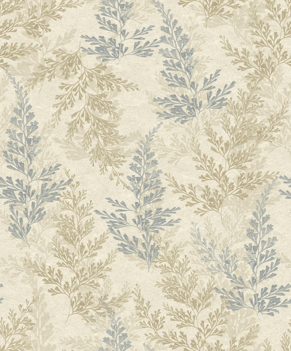Veer Decor Wild Herbs Blue Beige Wallpaper