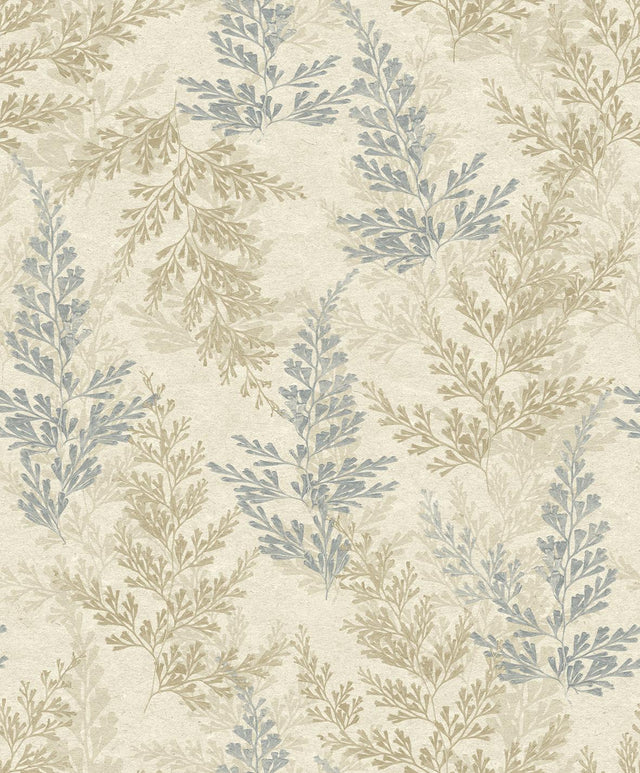 Veer Decor Wild Herbs Blue Beige Wallpaper