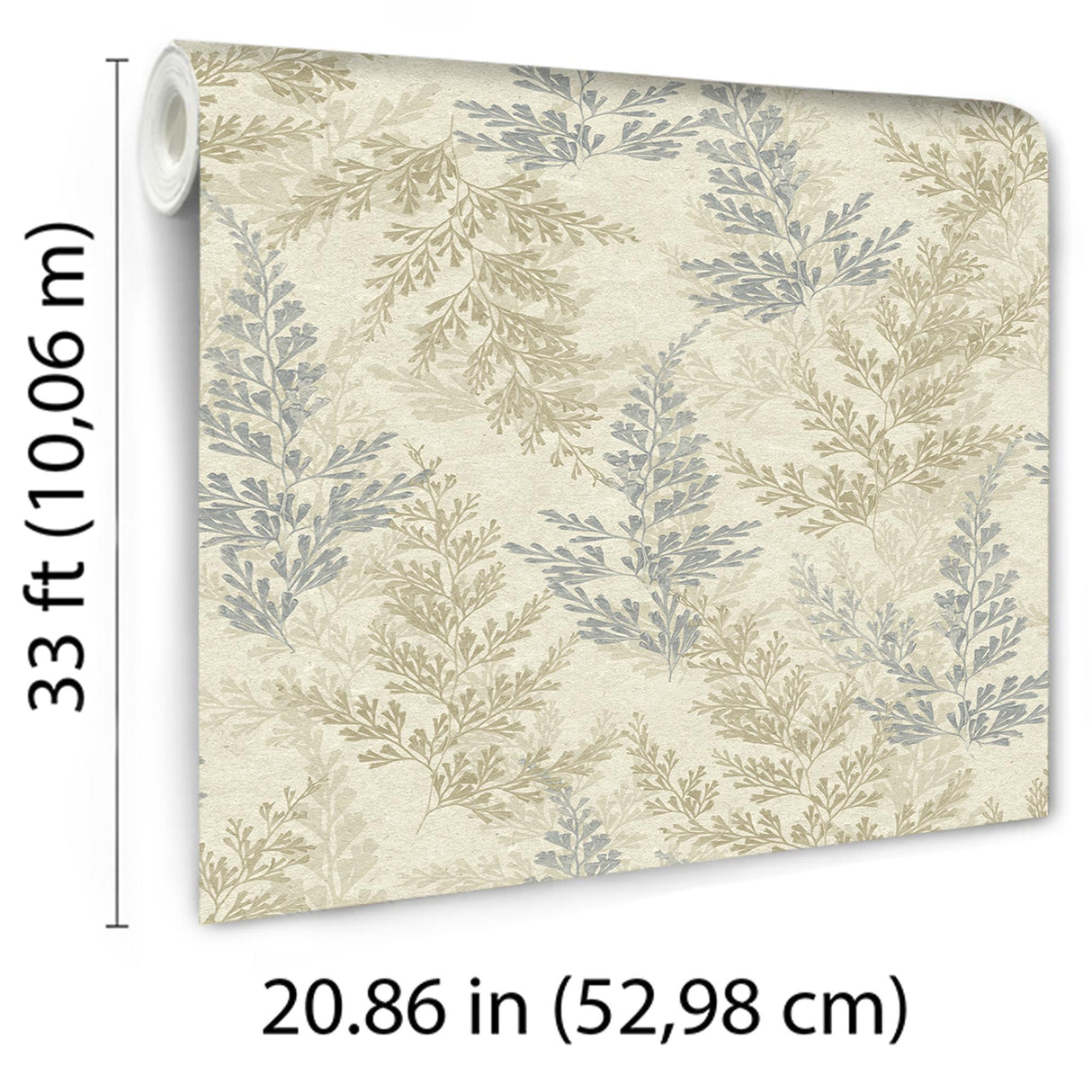 Veer Decor Wild Herbs Blue Beige Wallpaper