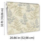 Veer Decor Wild Herbs Blue Beige Wallpaper