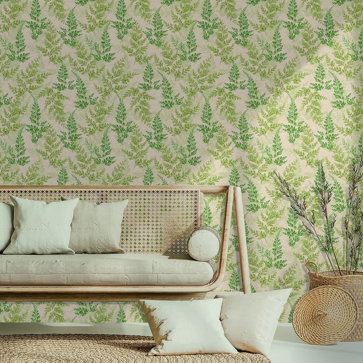 Veer Decor Wild Herbs Watercress Green Wallpaper