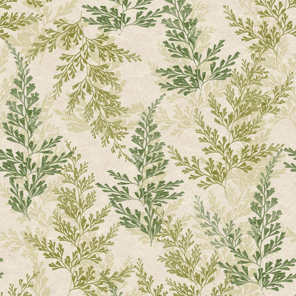 Veer Decor Wild Herbs Watercress Green Wallpaper