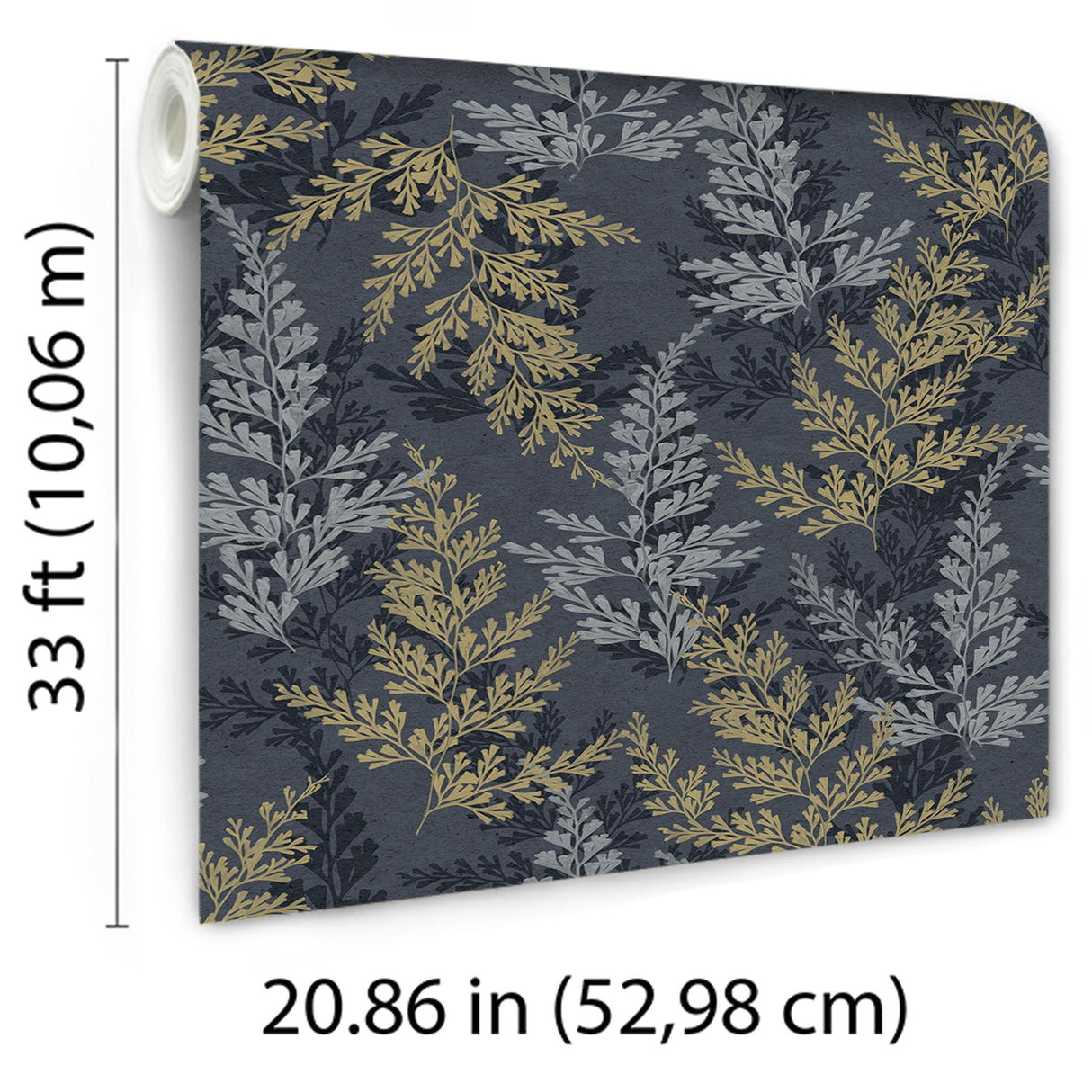 Veer Decor Wild Herbs Midnight Blue Wallpaper
