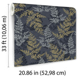 Veer Decor Wild Herbs Midnight Blue Wallpaper