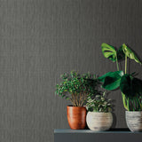 Veer Decor Rafia Grasscloth Black Wallpaper
