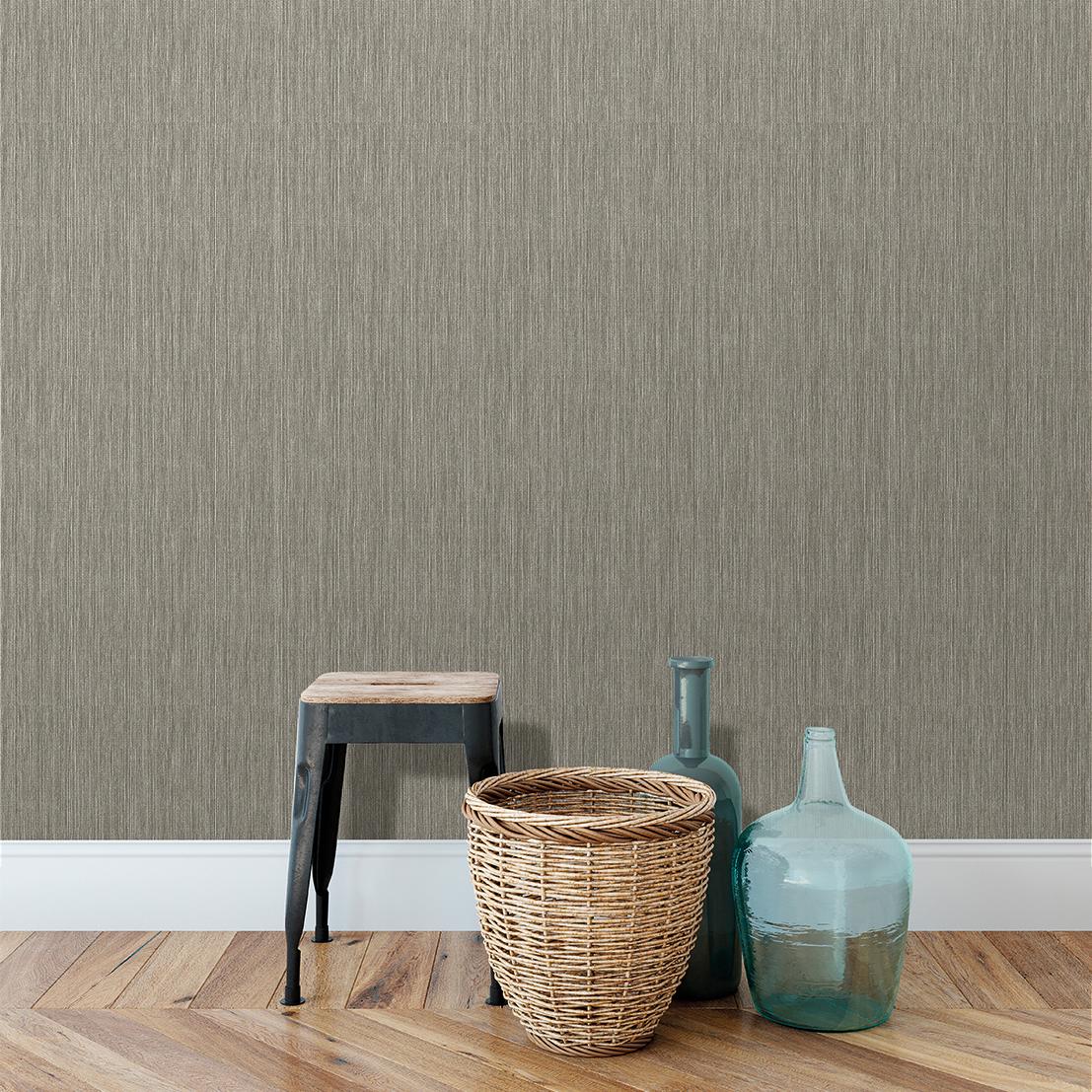 Veer Decor Rafia Grasscloth Grey Wallpaper
