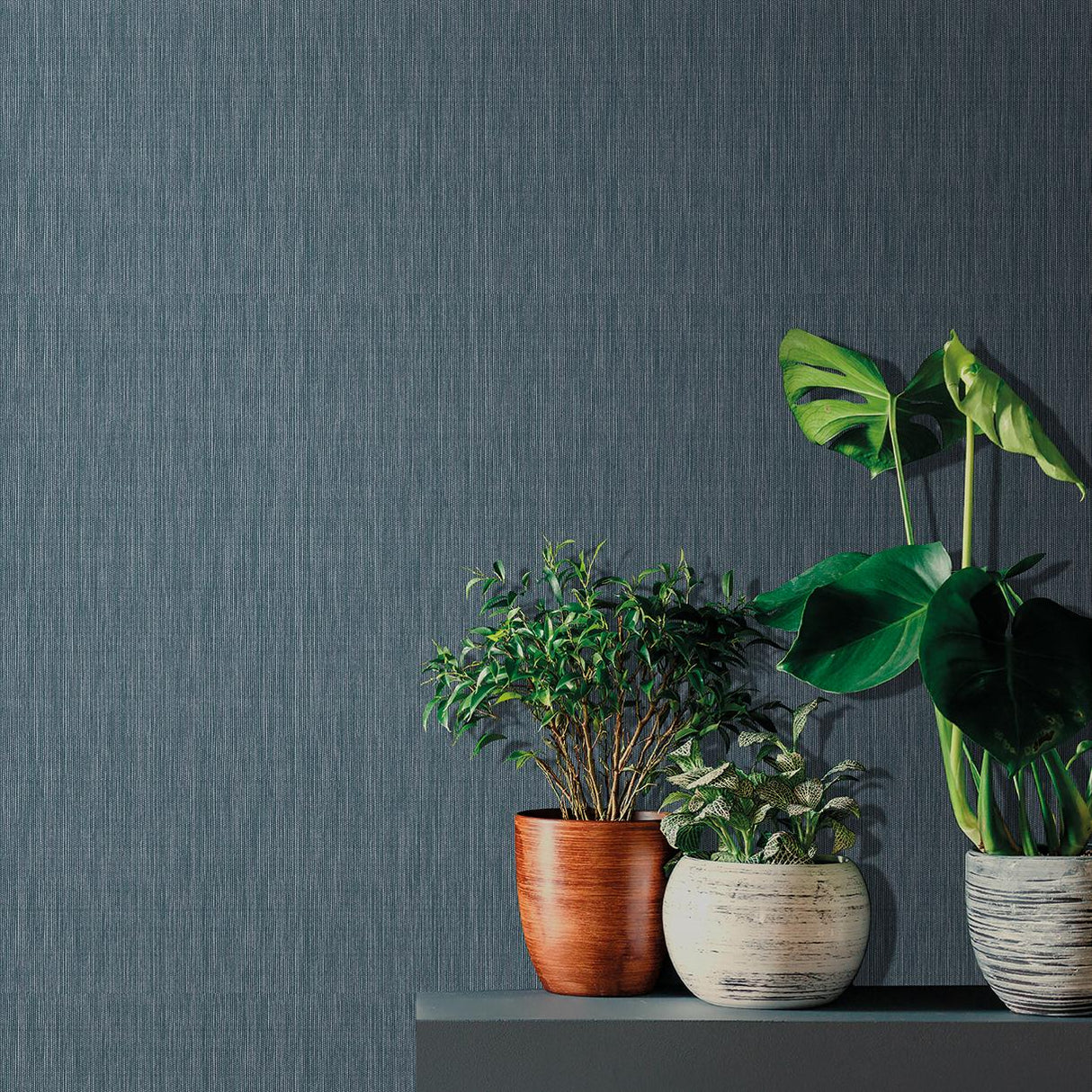Veer Decor Rafia Grasscloth Blue Wallpaper