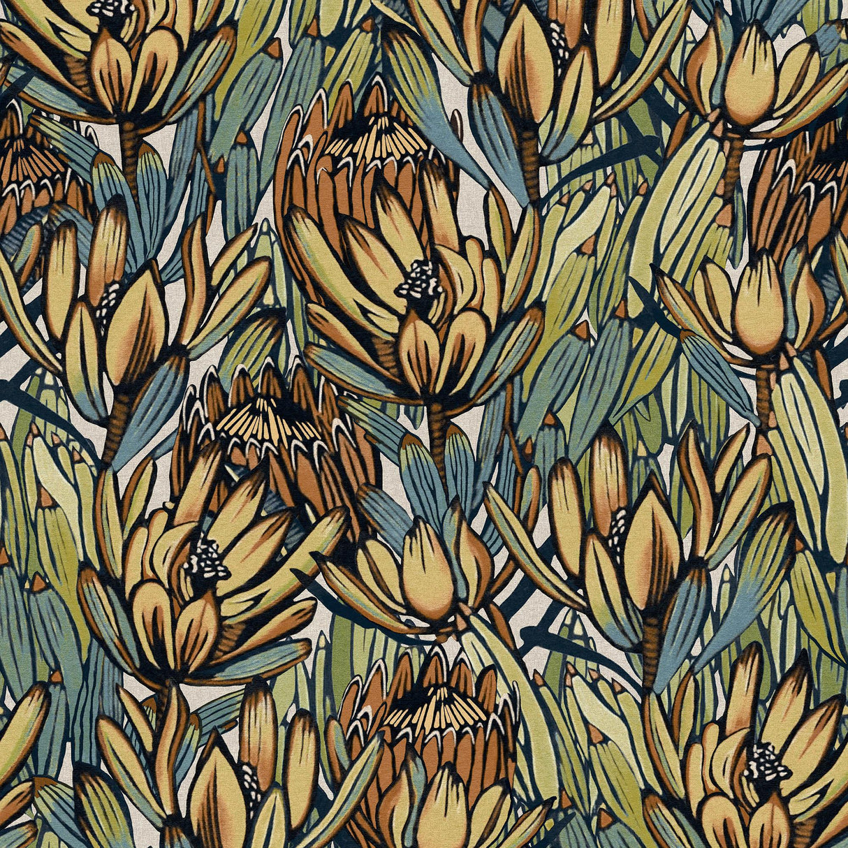 Veer Decor Copacabana Beige and Blue Wallpaper