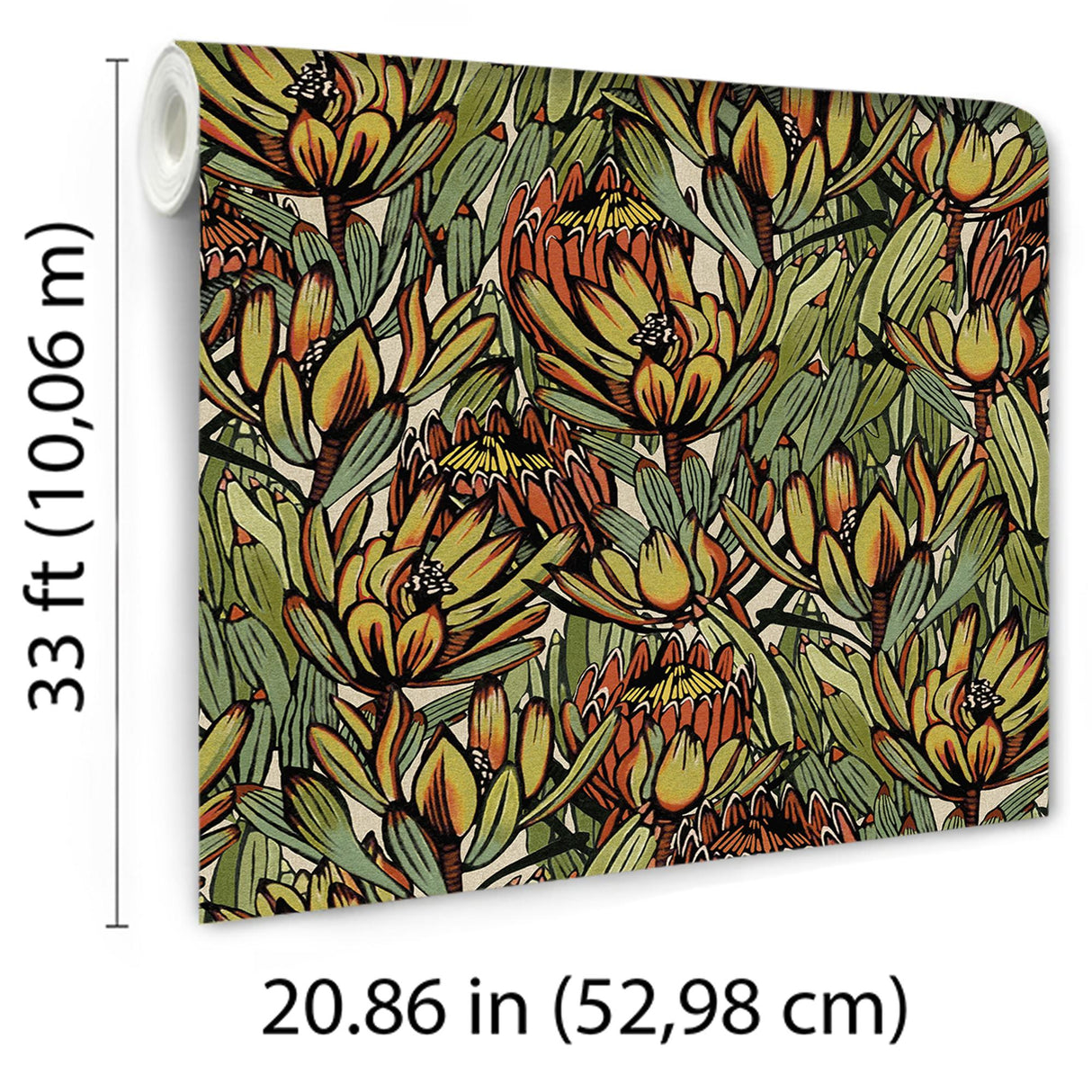 Veer Decor Copacabana Green and Orange Wallpaper