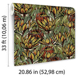 Veer Decor Copacabana Green and Orange Wallpaper