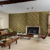 Veer Decor Copacabana Green and Orange Wallpaper