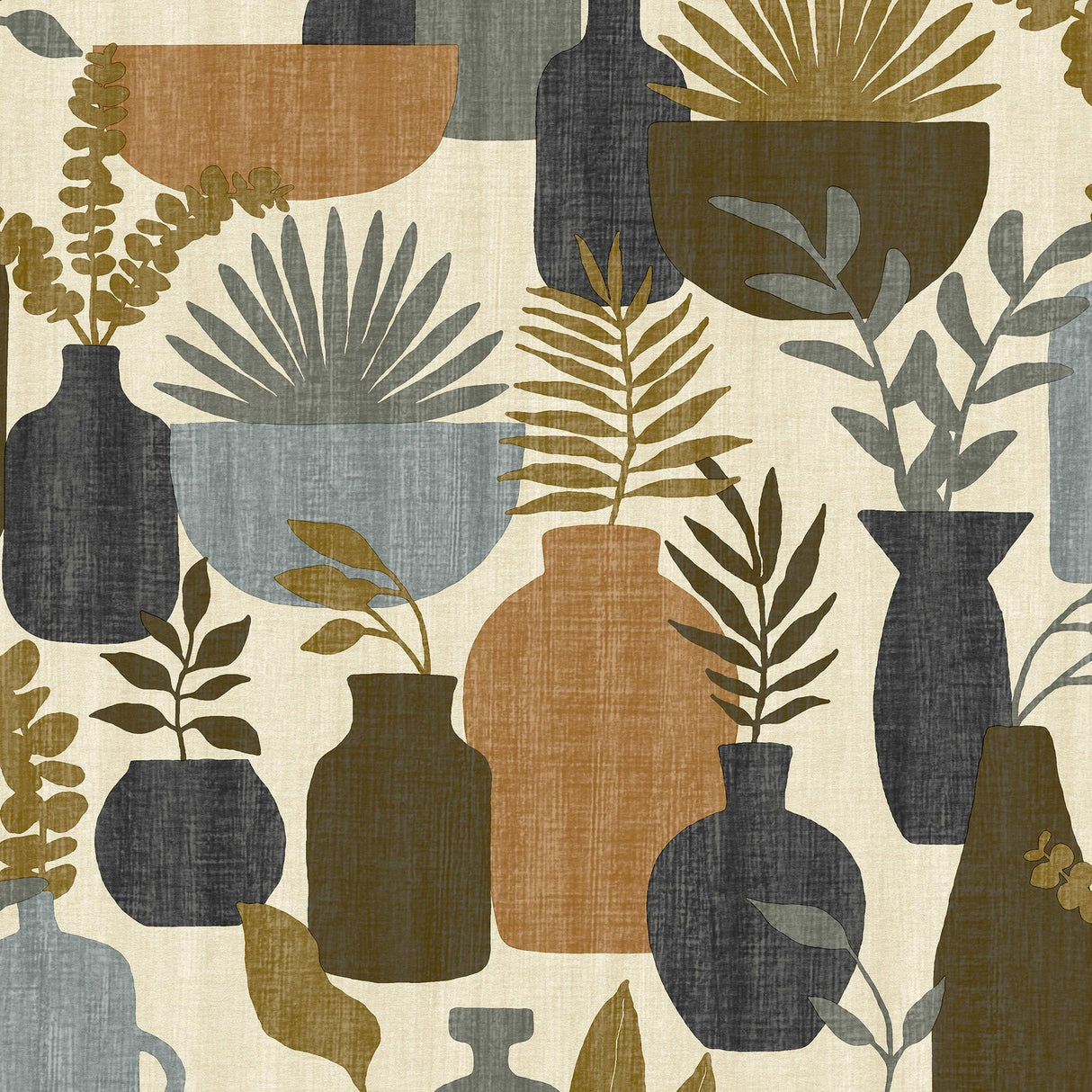 Veer Decor Botanica Clayworks Beige and Brown Wallpaper