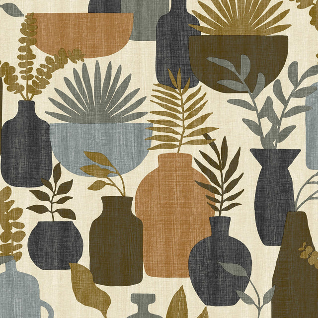 Veer Decor Botanica Clayworks Beige and Brown Wallpaper