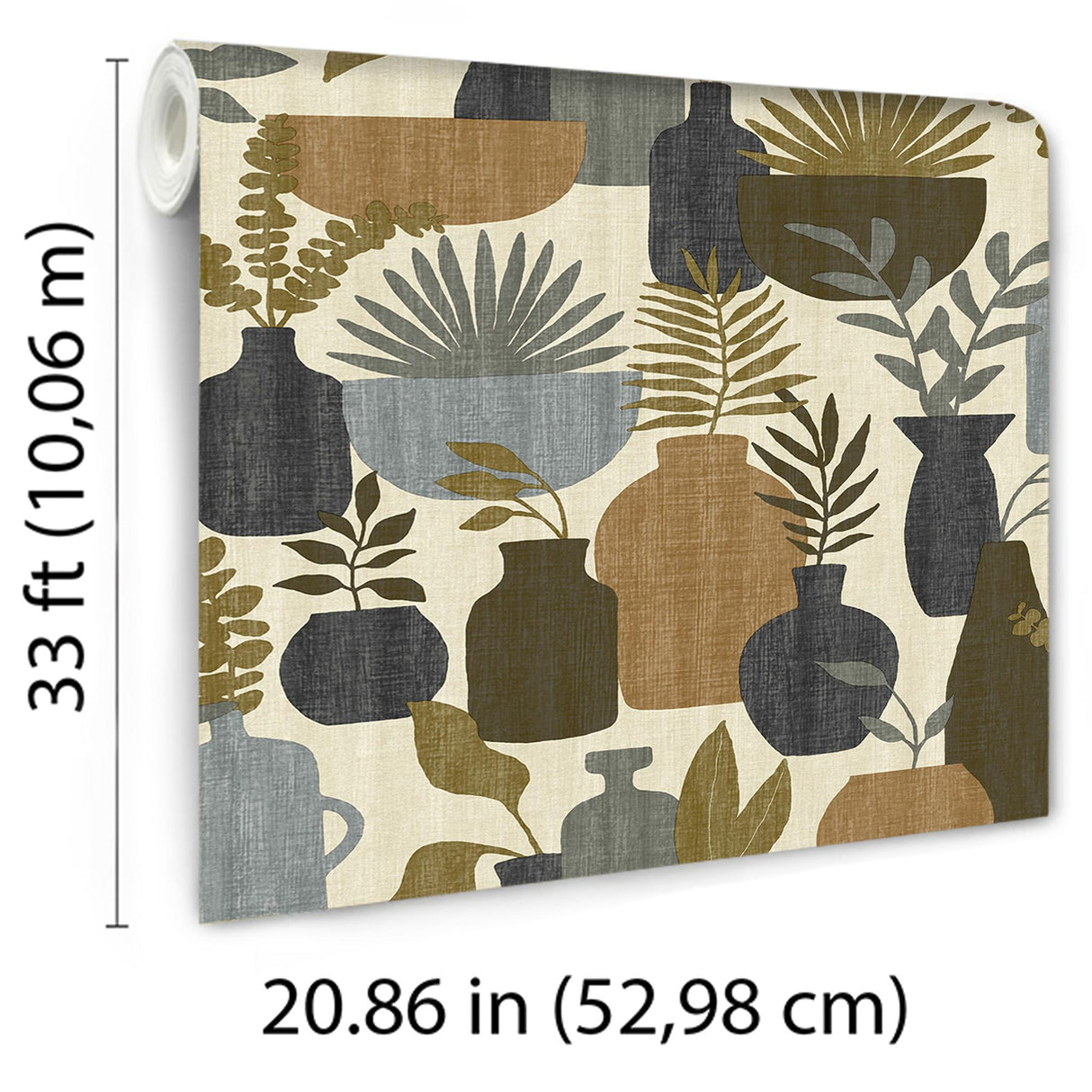 Veer Decor Botanica Clayworks Beige and Brown Wallpaper