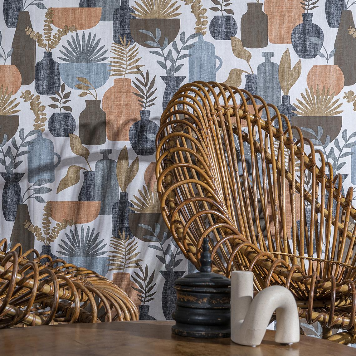 Veer Decor Botanica Clayworks Beige and Brown Wallpaper