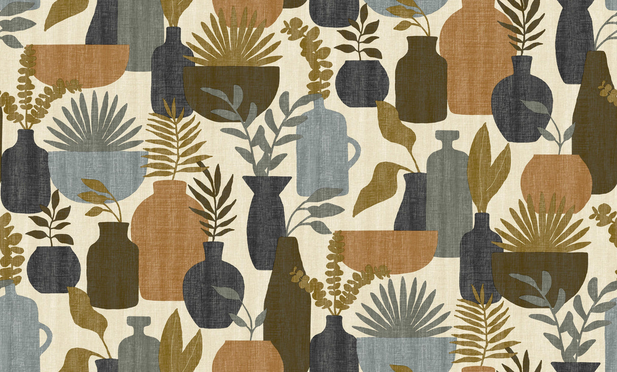 Veer Decor Botanica Clayworks Beige and Brown Wallpaper
